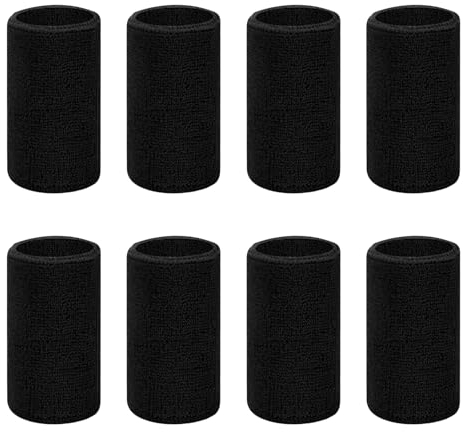 8 Stück Schweißband Handgelenk Schweißbänder Handgelenk Elastische Schweissband Fitness-Schweißbänder Absorbierende Schweißband Sport Wristbands für Tennis Basketball Fußball Laufen