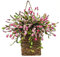 Front Door Basket Wreath, 40cm/15.7inch Artifical Berry Wildflower Basket Wreaths for Front Door, Spring Door Hanging Wreath Ornament for Wall Window Door Decor
