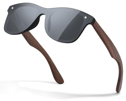 Glapeame Sonnenbrille-Herren-Holzbein-Polarisierte-Walnuss-Sonnenbrillen-Damen-Sunglasses-Men-Sonnen brille-Women-UV400 Schutz-Retro-Schwarze Sonnenbrille-für Angeln-Camping,13