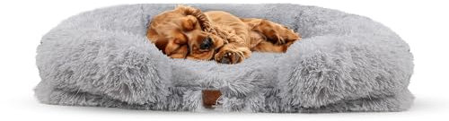 Hundino Lit pour Chien orthopédique et imperméable - Lit Chien Moyen, 80x55x15 cm - Housse Amovible et Lavable, Gris, M