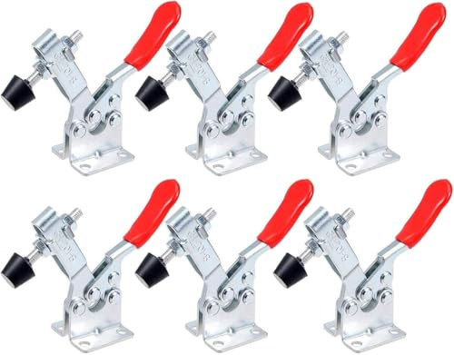 Lostwry - Set di 6 tenditori per leva al ginocchio, 201B, morsetti a sgancio rapido, utensili a mano, capacità 90 kg, non scivola, orizzontale, morsetto per funzionamento a macchina