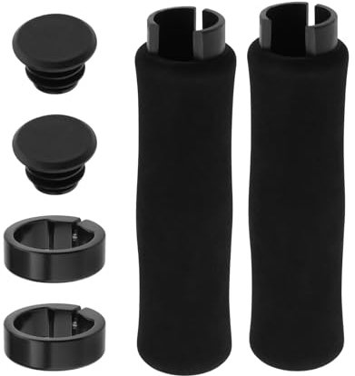 EMSea 1 Paar Schaumstoff-Lenkergriffe Einzelverriegelung Fahrradlenkergriffe Geeignet für Lenkerdurchmesser 22mm Fahrrad-Mountainbike-Griff (schwarz)