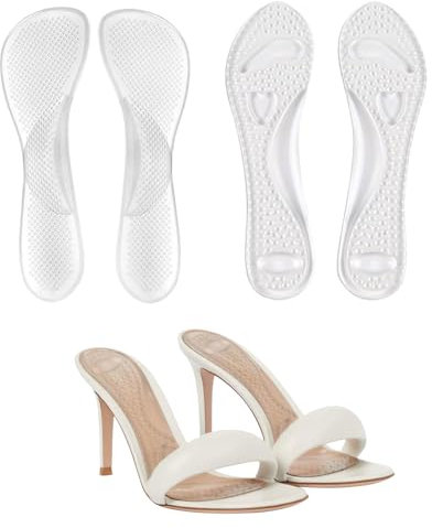 2Pairs High Arch Insoles,Clear Arch Support Insoles Women Adhesive Non-Skidding Arch Support Insoles,Comfortable High Heel Cushion Pads for High Heels for Sandals Flats Boots Pumps