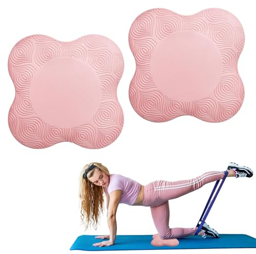 Lote de 2 rodilleras de yoga antideslizantes, suaves, para Pilates, 20 x 20 cm, para yoga, fitness, pilates