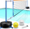 Furypiont Pool-Volleyballnetz – tragbares Volleyballnetz-System für drinnen und draußen, mit 2 Wasser-Volleybällen und robuster Basis. Verstellbare Länge 4,5–7,6 m für Pickleball-Netz und Tennisnetz