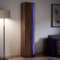 Somanki Highboard mit Braun Eiche-Optik 41,5x32,5x200cm, Wohnzimmerschrank, Sideboard Wohnzimmer, Esszimmermöbel, Vitrinenschrank, Hochschrank - 3307904
