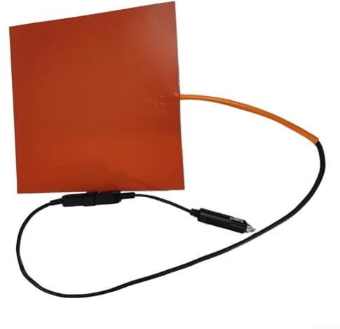 Zilimontt Silicone Heating Pad, 12V 100W Food Warmer Mat, for Delivery Bags Pizza Boxes Efficient Heat Distribution Overheat for PROTECTION Detachable Power Cord, 28x28cm
