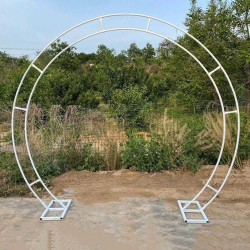 DZZTHSH Metall-Hochzeitsbogen, rostfreies Mondtor, Gold/Schwarz/Weiß, Gartenlaube – robuster runder Torbogen für die Dekoration von Brautpartys und Gärten