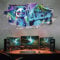 tjapalo® Wandtattoo Panda Gamer Mit Name Personalisiert - 3D Kinderzimmer Jungen Bild, Gaming Zimmer Deko, Wandbild Für Teenager, xp3