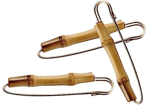 TINEASUR 3stücke Bambus Brosche Vintage Damen Pullover Schmuck Sicherheitsnadel Modeschmuck Breastpin Clip Für Schals Kragen Kleidung