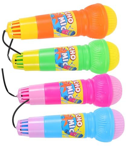 HOOTNEE Wireless Microphone Toys for Boys and Girls 4 Pack Boys and Girls Mics Karaoke Prop Mics Safe Plastic Material Stage Performance Toys