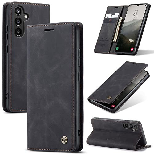 Azororo Handyhülle für Samsung Galaxy A34 5G Hülle Premium Lederhülle Flip Case Magnet Tascher Kartenfach Standfunktion Klapphülle Schutzhülle für Samsung Galaxy A34, Schwarz
