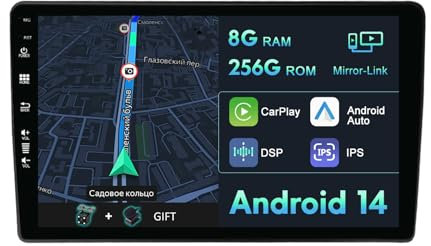 9 [8G+256G] Android 14 Radio Coche para Audi A4 (B6/B7) | Seat Exeo con Carplay|Android Auto|DSP|Mirror Link-GPS Navi Navegador Radio con Bluetooth 5.0/WiFi/4G/FM/360 AHD Cámara