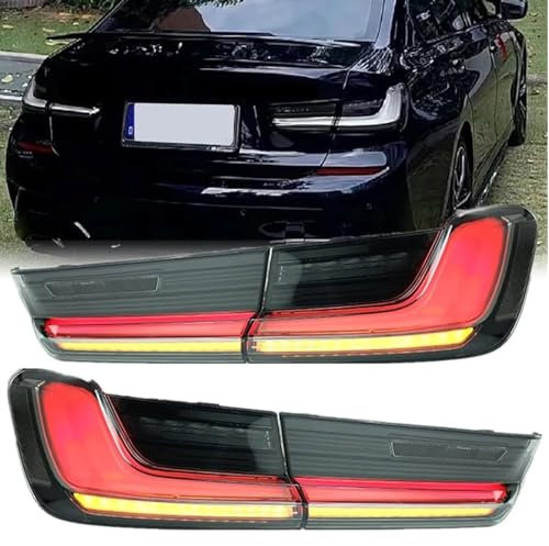 SCMDNOZ Auto Rückleuchten für BMW 3 Series G20 G80 M3 2018 2019 2020 2021 2022 2023, Links Rechts Bremslichter Heckleuchten Rücklicht-Komplettsets Ersatz Zubehör