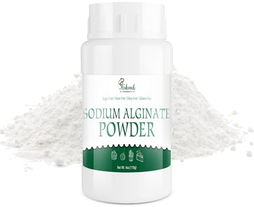 Polvo de alginato de sodio, 110 g, 100% puro grado alimenticio, alginato de sodio, polvo espesante natural para postres, bolas, helados, bolas de caviar, rotas, veganos para hornear