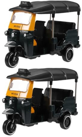 IMIKEYA 2stücke Dreirad-Metall-spielzeugauto-Modell Vintage-Dreirad-Dekoration Retro-automodell-Ornament Für Heim Und Büroumgebung Klassische Dreiradfigur Für Sammler