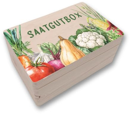 MrTKBooker Saatgutbox | Aufbewahrung Samen Geschenk Garten 30x20x14 cm