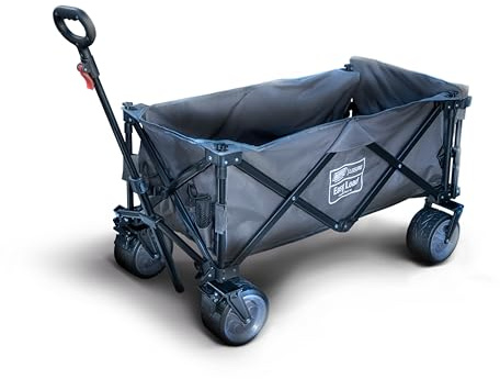 Maypole Foldable Easy Load Camping Cart Portable Festival Trolley for Beach Garden Fishing, Heavy Duty Wheels, Handle