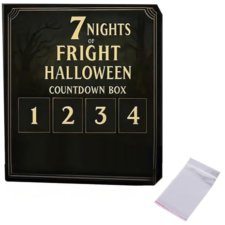 Halloween Adventskalender 2025 – 31 Nächte des Schreckens Countdown Box mit Figuren, Mini-Ornamenten & Anhängern für Halloween-Deko (A)