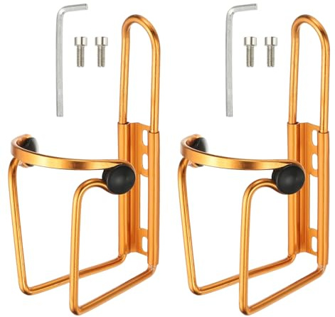 YELARXI Water Bottle Cage, Bike Water Bottle Holder, Lightweight Aluminum Alloy Bicycle Cup Cage with Beads & Screws Tool - Fitting for (Road/MTB Cycling/Touring Bike) 2 Pack & Yellow