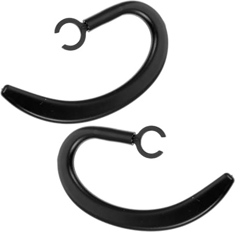 2pcs Rubber Ear Hooks for Earbuds and Headphones Black | Anti-slip Sports Ear Clip, Replacement Ear Clamp, Anti-lost Ear Hooks for Workout Carry Bag