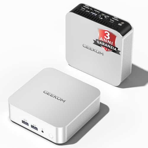 GEEKOM A5 Pro 2026 Mini PC con AMD Ryzen 5 7530U,1TB SSD e 16GB RAM | 2 x USB 4/8K Quad-Display/Scheda SD per Ufficio/Casa