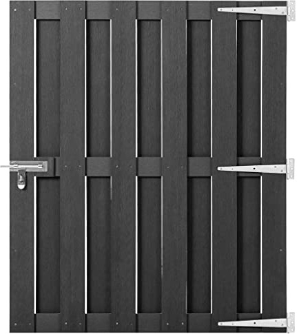 Gartentor WPC 100x112 cm Grau, robustes Zauntor für Garten und Terrasse, witterungsbeständig mit Gleitverschluss, einfache Montage als Sichtschutz und Eingang