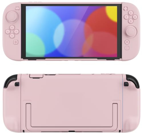 PlayVital Protective Case for Nintendo Switch 2 - Cute Dockable Hard Case Shell for Switch 2 with Thumb Grip & Sticker & Button Caps, Anti-scratch & Shockproof Cover Skin - Cherry Blossoms Pink