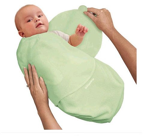 SwaddleMe 73424 - B3G Baby-Groß/Baumwolle/grün - Schreibabys Ganzkörper-Pucksack Large