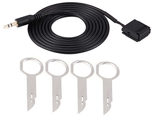 Qiilu Car Audio Aux Hilfskabel Adapter für für Ford 6000CD Mondeo Fiesta mit CD Entfernungswerkzeugschlüssel