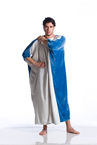 Kanguru - Coperta pile indossabile, felpa hoodie oversize, soffice plaid copre fronte e retro, permette di camminare ed usare le maniche, 120x120 cm, poncho, Felpona donna xxl, regali natale
