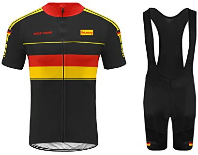 UGLY FROG Nationalflagge Vertikale Streifen Radtrikot Herren/Männer Fahrrad-Club Cycling Team Bekleidung Jersey Shirts Bib Kurze Hosen Set Sportbekleidung