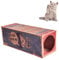 Oyria Foldable Kraft Paper Cat Tunnel Toys,Durable Recyclable Collapsible Carton House Hiding Sneaking Watching Interactive Cat Toys