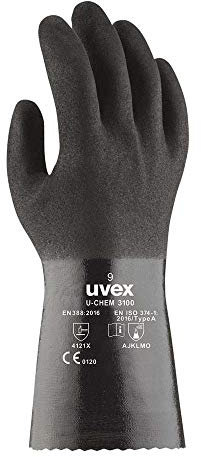 Uvex Ruvex-Chem3100_10 Schutzhandschuhe, Schwarz