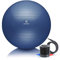 BODYMATE Gymnastikball Sitzball Trainingsball mit GRATIS E-Book inkl. Luft-Pumpe, Ball für Fitness, Yoga, Gymnastik, Core Training, für starken Rücken als Büro-Stuhl Navy-Peony 55cm