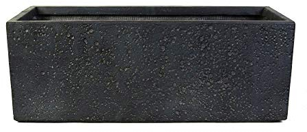 Köhko® Macetero de fibra de vidrio, Macetas Grandes, diseño de piedra, 58 x 17 x 17 cm, color antracita