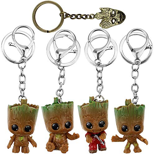 BlueXP 4 Pièces Porte-Clés Figurine d'action du Film Classique Anneau de Clé Porte-clés Pendentif avec Clip pour Enfants Sac Décoration