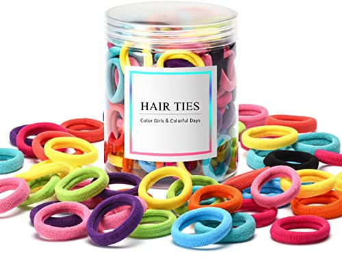 100 Pcs Baby Hair Ties, Cotton Ponytail Holders, No Damage Elastics