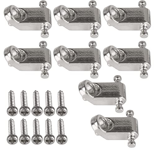 Yibuy 10 cuerdas de plata para guitarra, bajo, árbol de 0,4 x 0,2 x 0,1 pulgadas con 20 tornillos