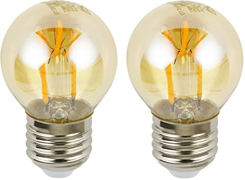 2er Pack, LED Vintage Birne A45 E27, Rauchglas extra-warmweiß 2200K