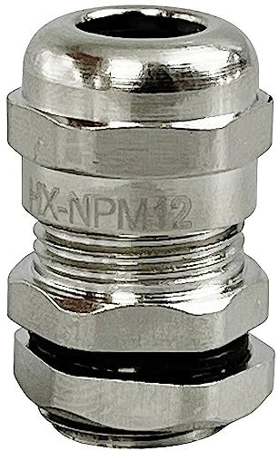 TRU Components TC-10302820 Kabelverschraubung M12 Messing vernickelt Metall