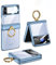 COQUE Funda Galaxy Z Flip 4,Caja de teléfono móvil con Anillo de Anillo Transparente de absorción magnética bisagra para Samsung Galaxy Z Flip 4 5G,Azul