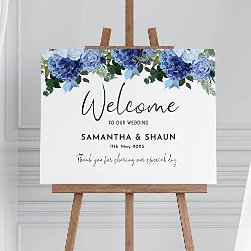 Navy & White Wedding Welcome Sign, Made from 5mm Foamboard, Matching Items Available in our Amazon Store