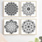 MUYAPAY Mandala Schablone, 4 Stück Groß Mandala Schablonen Stencils Kit, 30x30CM Wiederverwendbares Malerei Vorlage Zubehör,Mandala Schablone,für Wand Fliesen Segeltuch (Mandala Schablone)