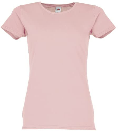 Fruit of the Loom T-shirt pour femme Iconic Taille S à XXL, Poudre rose., M