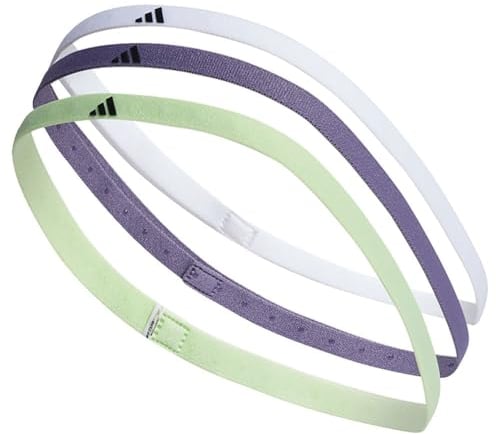 adidas Unisex Hairband 3-Pack, Semi Green Spark/Shadow Violet/White, M