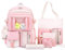 HORHREAR Kawaii Rucksack 5-teiliges Set für die Schule, niedlicher ästhetischer Rucksack, Umhängetasche, Handtasche, Kordelzugbeutel und Federmäppchen (cremefarben)