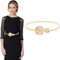 Amabro Damen Skinny Metallgürtel, dünner elastischer Gürtel für Kleid goldener Taillengürtel Stretchbund(A)