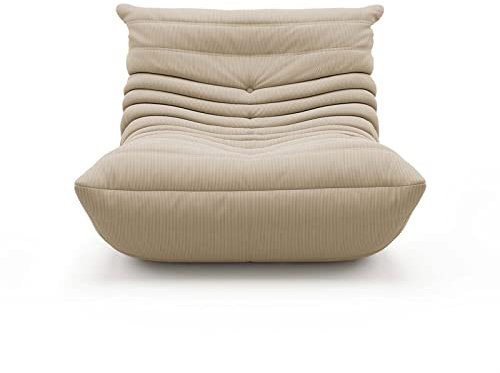 AQQWWER Sitzsackstuhl Fireside Chair Soft Corduroy Lazy Floor Chair Leisure Sofa Bean Bag Couch for Living Room Bedroom Salon Office (Color : Beige)