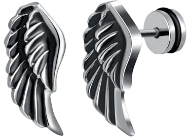 Yumilok Damen-Ohrstecker Engels-Flügel Helix Tragus Ohrringe Ohrstecker Herren Männer Edelstahl Ohrringe Ohr Tunnel Ohrringe Piercing